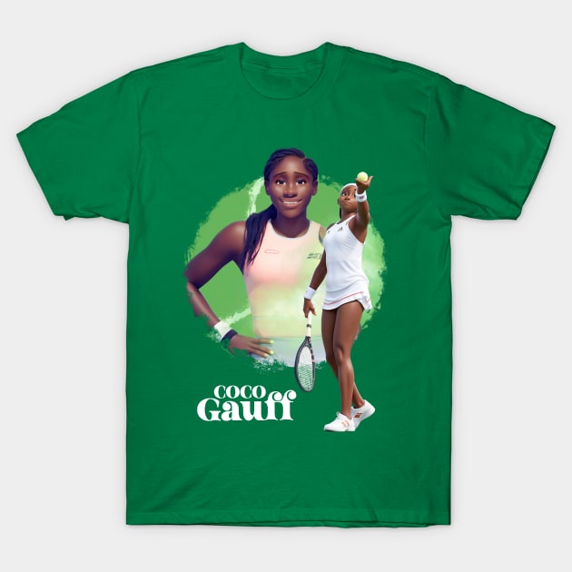 Coco Gauff anime cartoon T-Shirt by BAJAJU